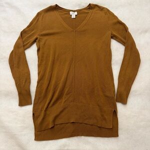 Old Navy V-Neck Longline Women's Sweater - Brown
